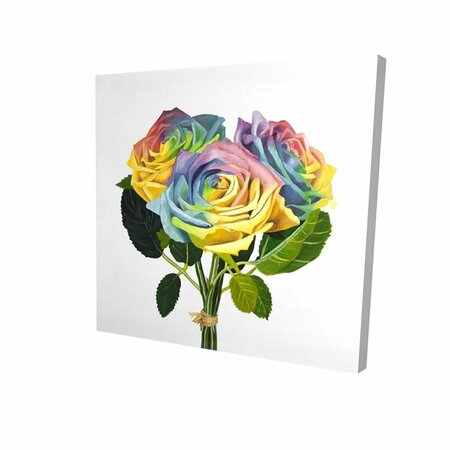 FONDO 16 x 16 in. Bouquet of Rainbow Roses-Print on Canvas FO2790322